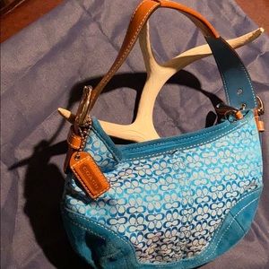 Coach Teal Suede & ‘C’ Material One of a kind NWOT